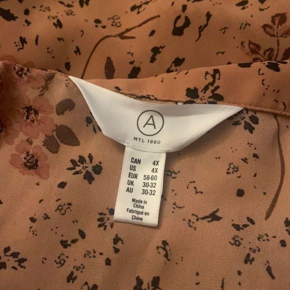 Addition Elle Floral Wrap Blouse in Brown and Black - Picture 11 of 11